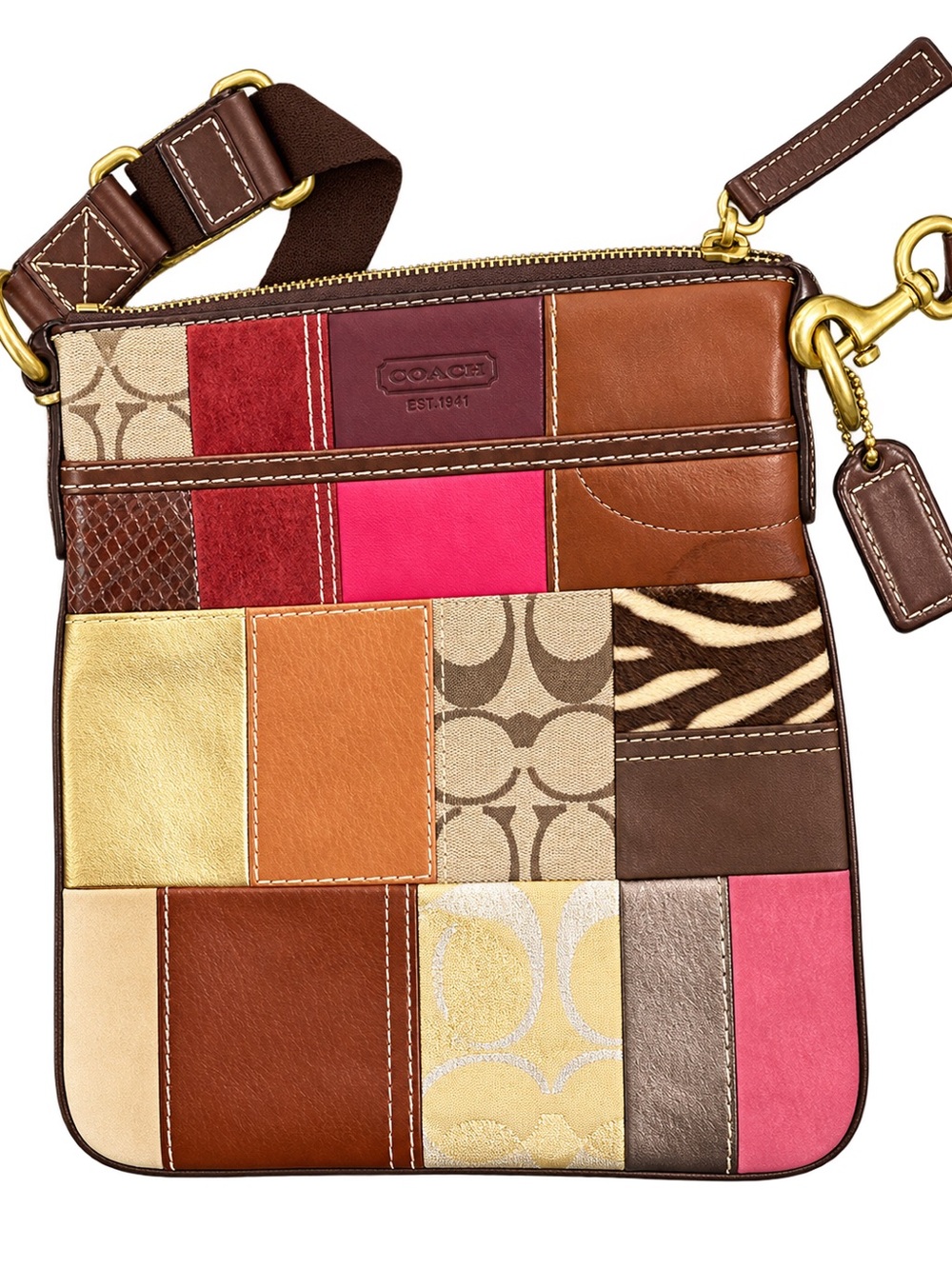Coach Vintage Y2K Multicolor Patchwork Swingpack Crossbody Bag